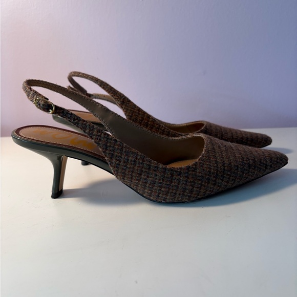 Sam Edelman Plaid Slingback Heels - Picture 2 of 5